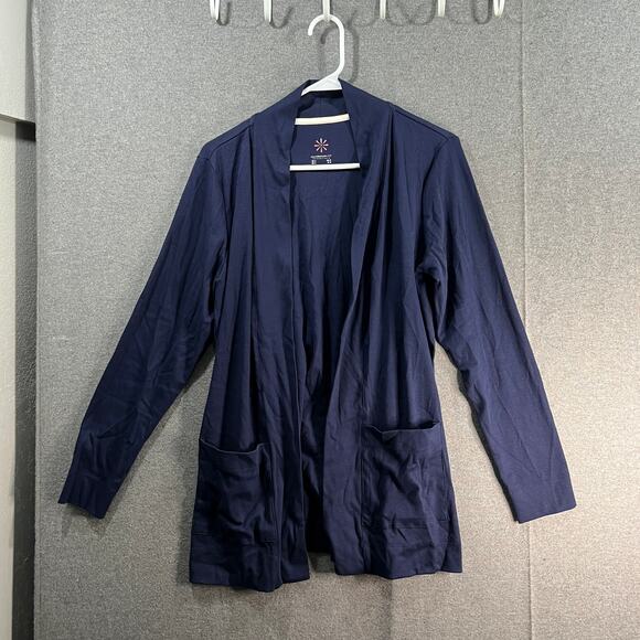 Isaac Mizrahi LIVE! Essentials Ribbed Pima Cotton Cardigan Dark Navy Size Small - Picture 1 of 10